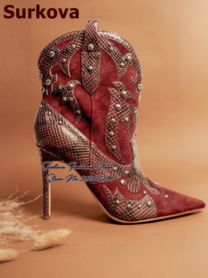 Western Cowgirl Boot - Surkova Vintage Western Cowgirl Ankle Booties