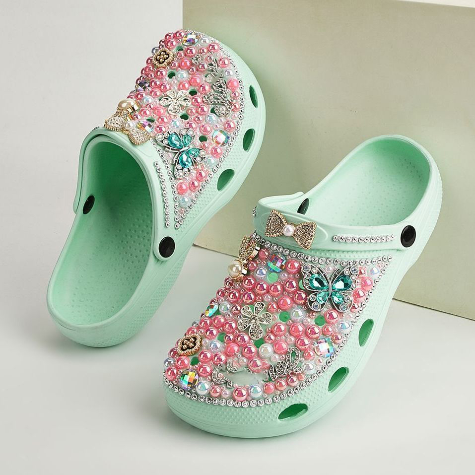 Women'S Shoes Crocs - Women EVA Slippers Sparkling Rhinestone Ladies