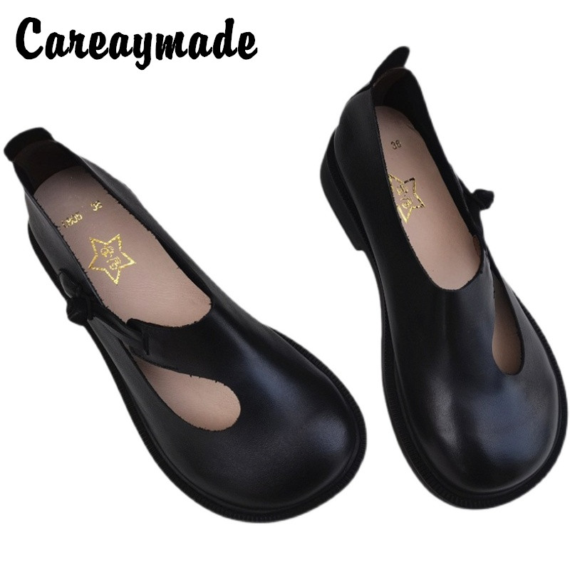 Shoes Women Pumps - Careaymade-Genuine Leather Big Shoes Retro National