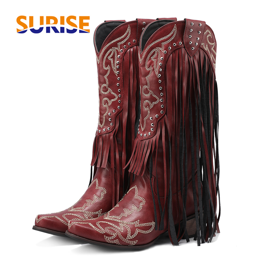 Western Cowgirl Boot - Western Cowboy Mid-calf Boots for Women