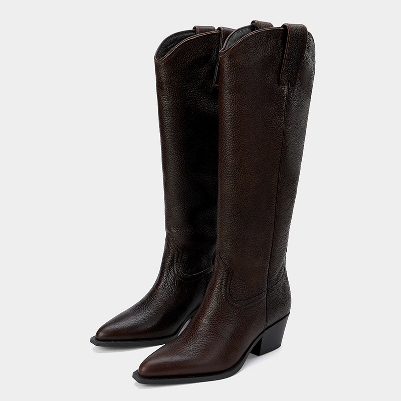 Chunky Heel Knee High Boots Wo - огляд і ціна Western Cowgirl Boot