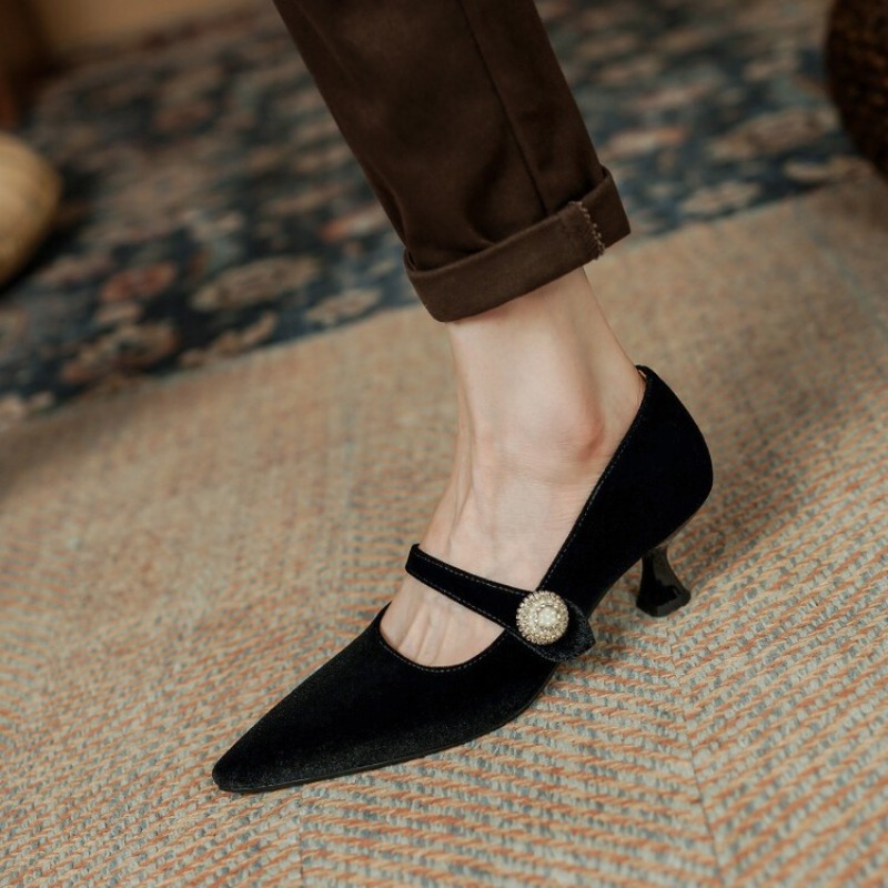 Wine Red Pointed Toe Mary Jane - огляд і ціна Shoes Women Pumps