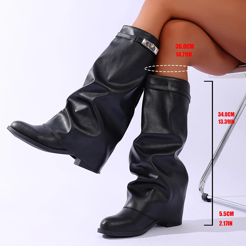 Brand Design Black Pu Leather  - огляд і ціна Wide Fit Heels