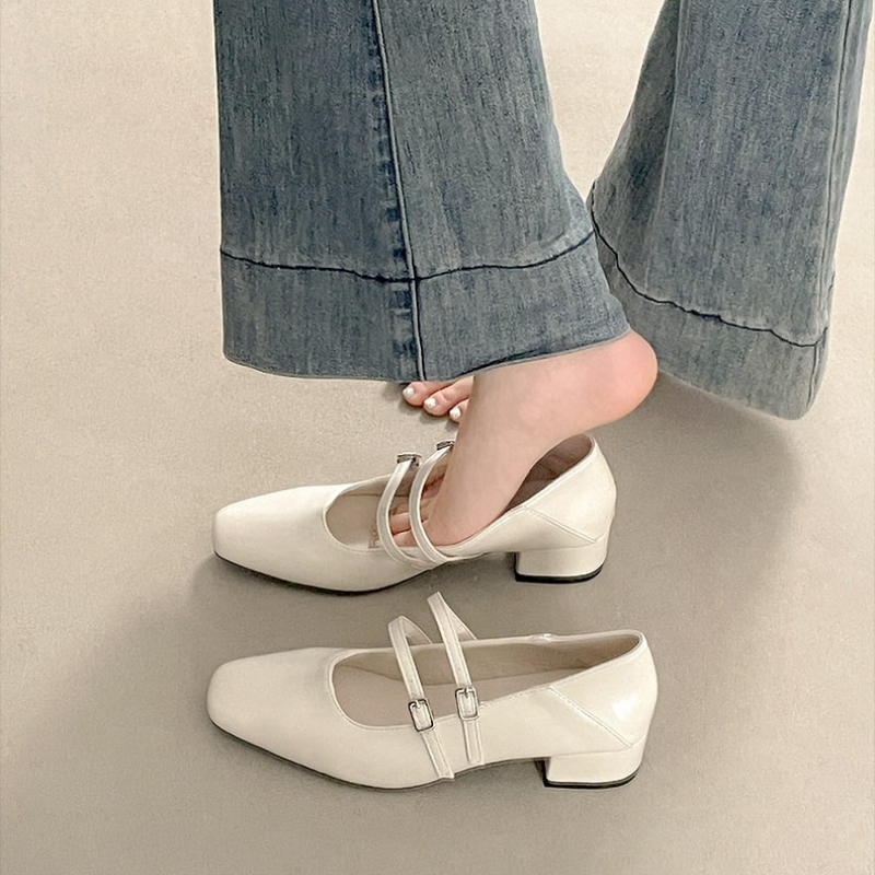 Square Toe Low Heel Women Silv - огляд і ціна Shoes Women Pumps