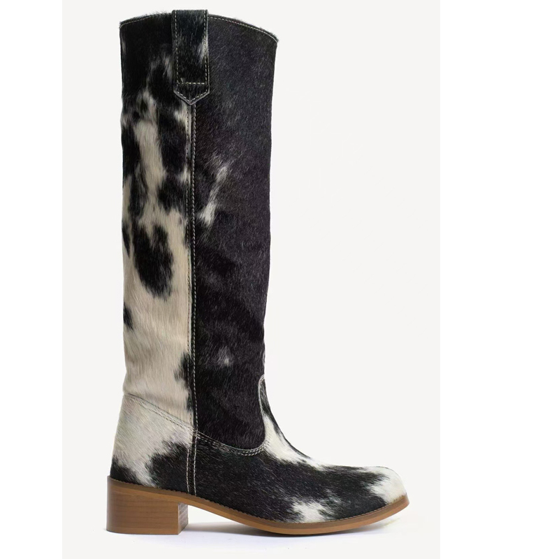 Women Cow Print Hair Round Toe - огляд і ціна Western Cowgirl Boot