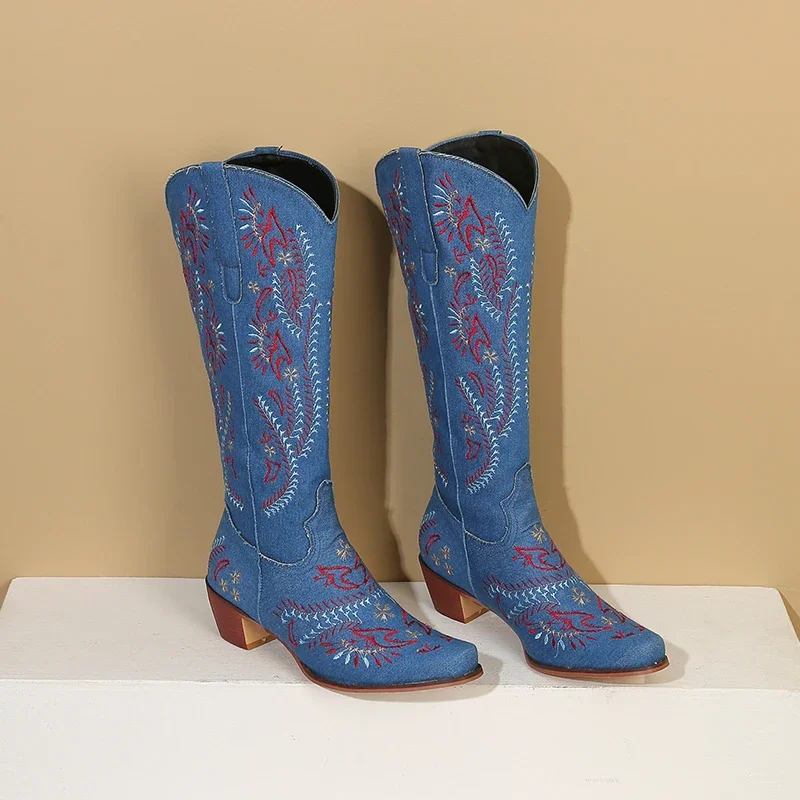 Blue Denim Western Cowgirl Kne - огляд і ціна Western Cowgirl Boot