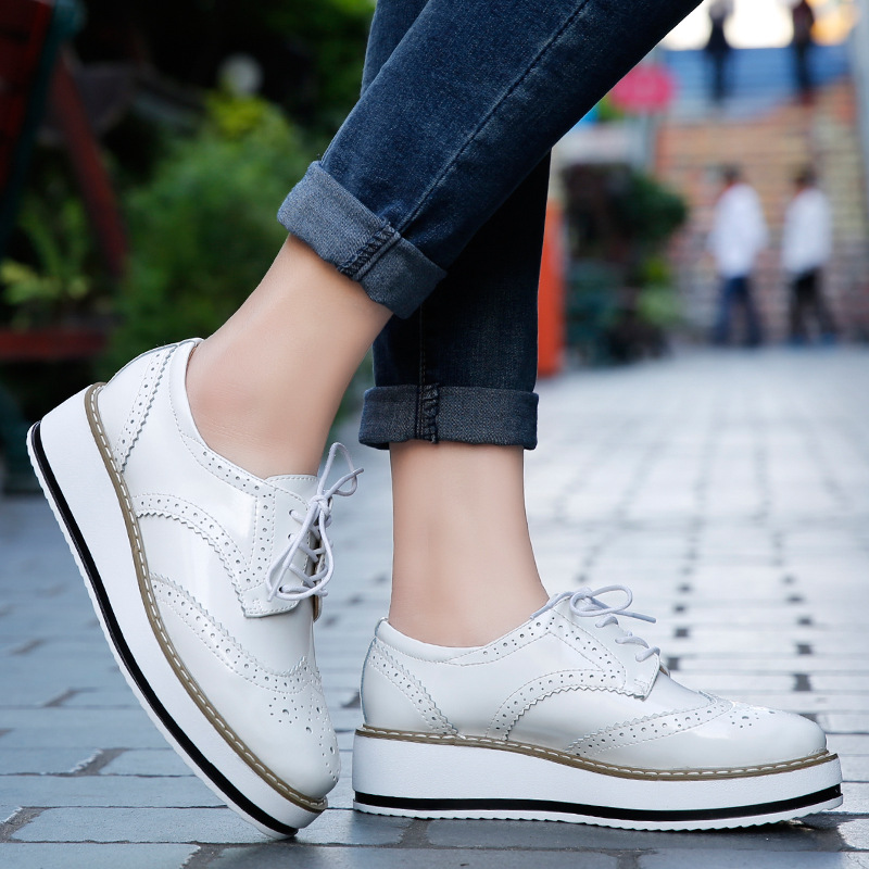 Women Loafers Shoes Leather Th - огляд і ціна Espadrille Wedge Shoes