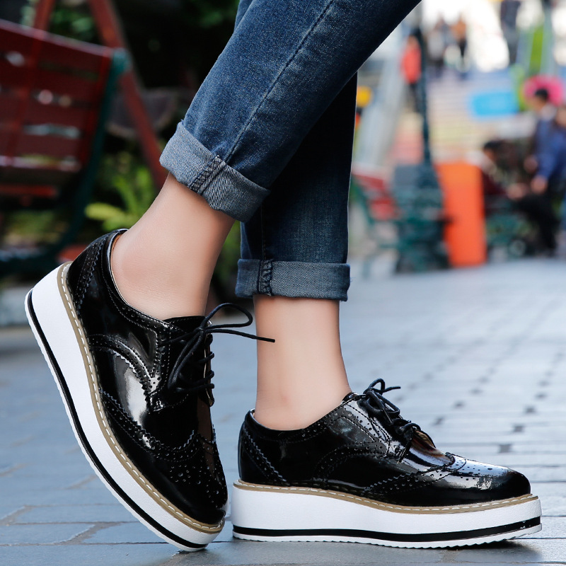 Women Loafers Shoes Leather Th - огляд і ціна Espadrille Wedge Shoes