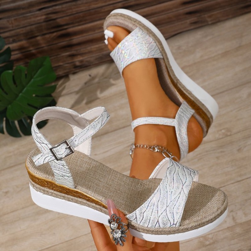 Wedge Sandals for Women White  - огляд і ціна Espadrille Wedge Shoes